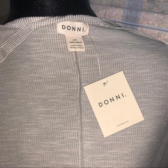NWT Donni Gray Ribbed Pocket  Cardigan - Picture 6 of 6